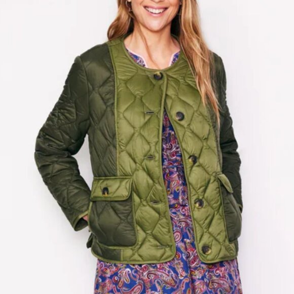 Boden Jackets & Blazers - Boden Derby Quilted Liner Jacket Relaxed Fit‎ Olive Green 12